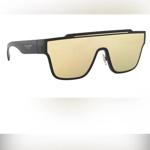 Dolce & Gabbana Black and Gold Oversized Sunglasses - Picture 1 of 9
